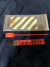 OFF WHITE INDUSTRIAL KEYCHAIN  BLACK ON RED  W/ZIP TIE  NEW IN BAG 