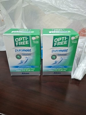 2 Opti-Free Puremoist Multi-Purpose Disinfecting Solution w/Lens Case Ex4/2026
