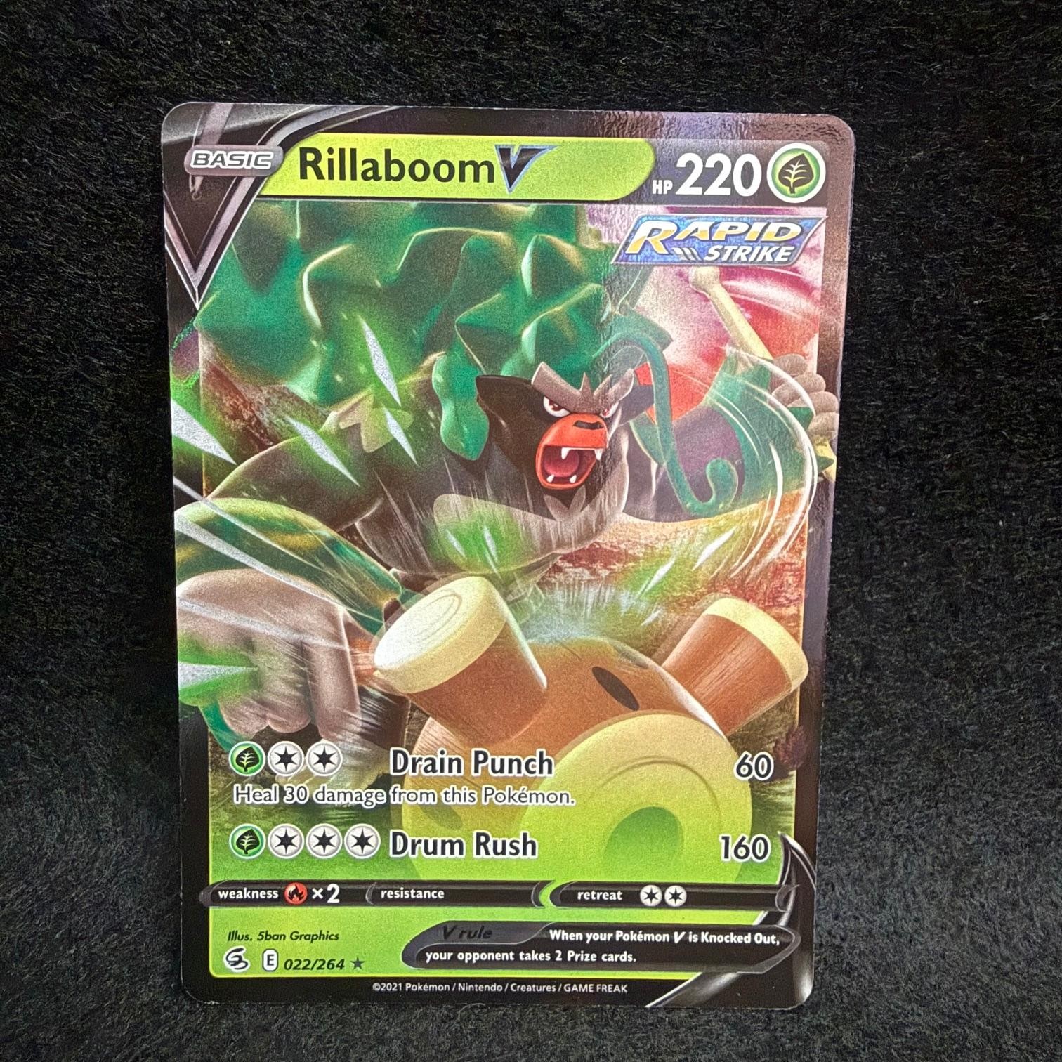 Rillaboom V 022/264 Holo Ultra Rare Fusion Strike Pokemon Near Mint