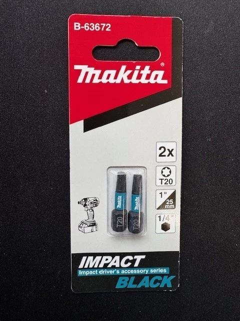 Makita B-63672 Impact Black Bit T20, 25 mm, 2 Stück