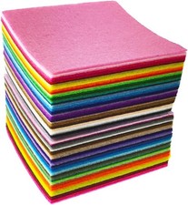 High-Quality 1mm Thick Craft Felt Sheets - 88 Assorted Colors for Creative Use