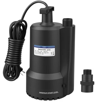 FUTURE WAY 1/3 HP Submersible Utility Pump Sump Pump 2000 GPH 31 ft Head Water Pump NEW