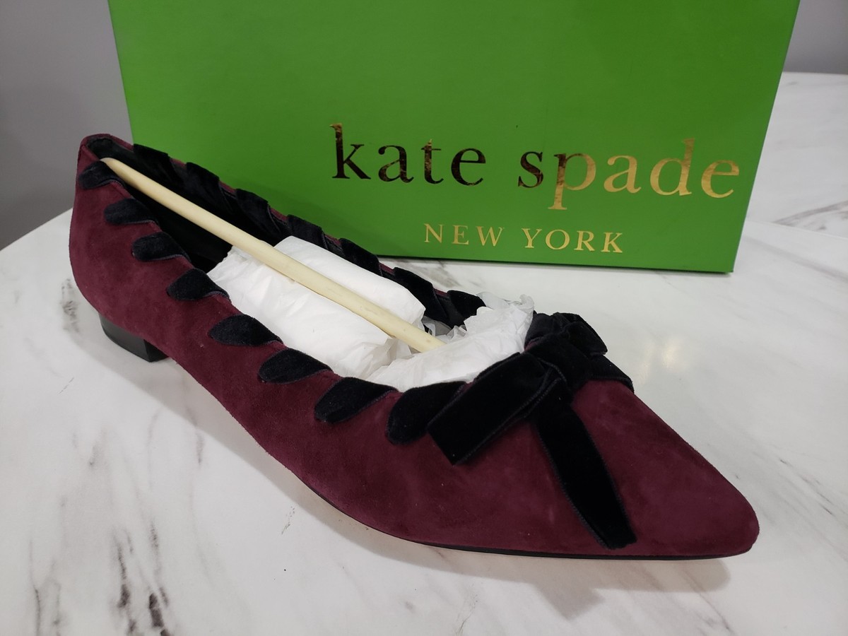 NEW SZ 8 Kate Spade Kalani Deep Cherry Flats Gothic Whimsigoth