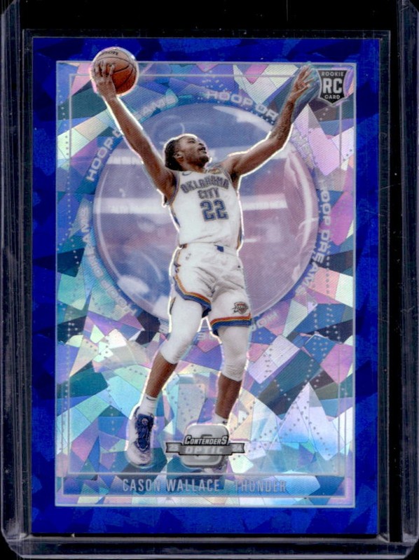 2023-24 Contenders Optic Cason Wallace Hoop Dreams RC Blue Cracked Ice #/75