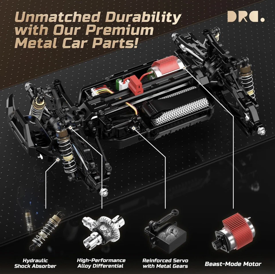 Beast-Mode RC Car 1:14, 40 km/h, 4WD Offroad Monster, LED, 2 Akkus Power - Bild 2 von 4