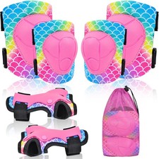 Knee Pads for Kids Adjustable Protective Gear Set with Mesh Bag Knee Pads and...