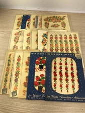 Lot of 15 Vtg 1950's Meyercord Roses, Geraniums, Etc Water Applied Decal Sheets