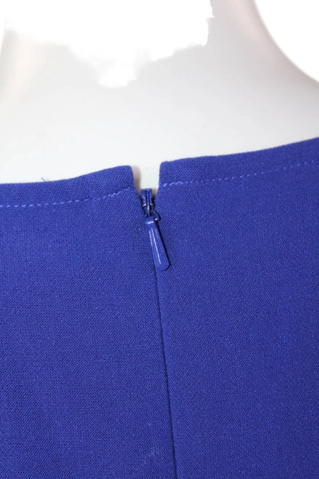 Mini vestido recto azul Broadway & Broome para mujer con cremallera trasera manga corta talla 4 Foto 4 de 4