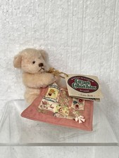 Ganz Cottage Collectibles MINI Teddy Bear with quilted blanket Cora Beth