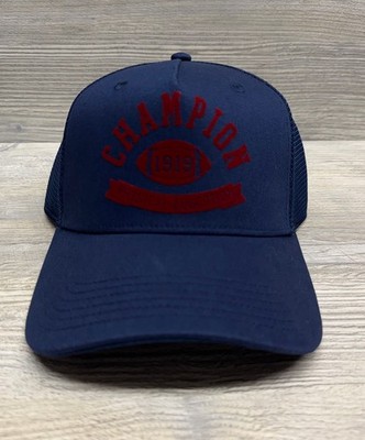 Champion Mens Trucker Hat Adjustable Snapback Cap Navy Blue Red Logo 1919