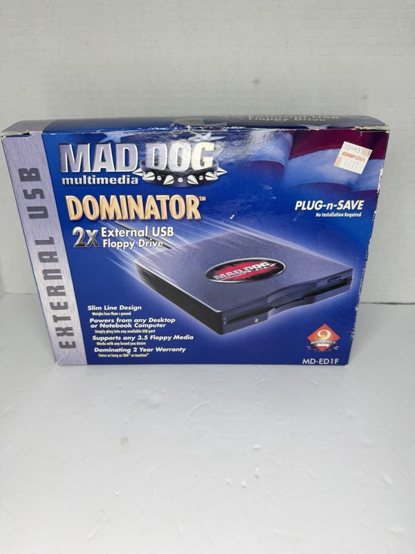 Mad Dog Multimedia DOMINATOR 2X USB External 3.5" Floppy Drive PC/Mac MD-ED1F