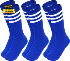 3 Pairs Toddler Kids Soccer Socks Athletic Softball Baseball Socks for Boys Girl