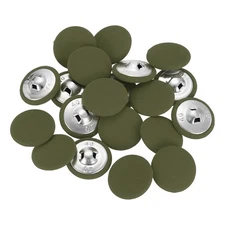 20Pcs Fabric Cloth Covered Button, 25mm 40L Metal Shank Buttons, Army Green