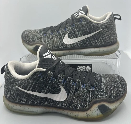 Kobe X Elite Low PRM HTM Oreo Black Grey Silver Royal 805937-010 Men's Size 11