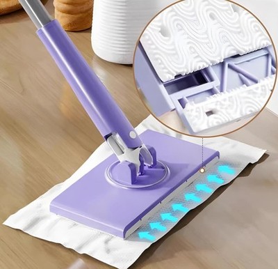 Snap Grip Mini Mop,Zero Touch Mop,No Wash Lazy Mops nass und trocken mit 3 Tüche