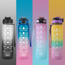 Sport-Wasserflasche 1000 Ml Mit Giraffenmuster – Tritan, BPA-frei, Auslaufsicher, Inkl. Strohhalm & Tragegurt – Für Schule, Sport, Outdoor