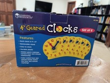 Learning Resources Set Of 6 4  Interactive Hands-on Learning Clocks, Yellow