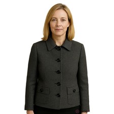 Tahari ASL Women  s Gray Wool Winter Blazer Jacket Sz 10