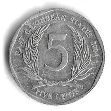 2004 East Caribbean States 5 Cents World Coin - KM# 36 (a)