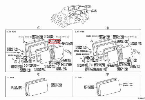 Genuine LandCruiser 75 Series FZJ Troopy Middle Window Bailey Channel Rubber Set - Picture 4 of 6