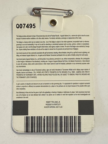 Tiger Woods - 2002 Masters Badge Augusta - Bild 2 von 2