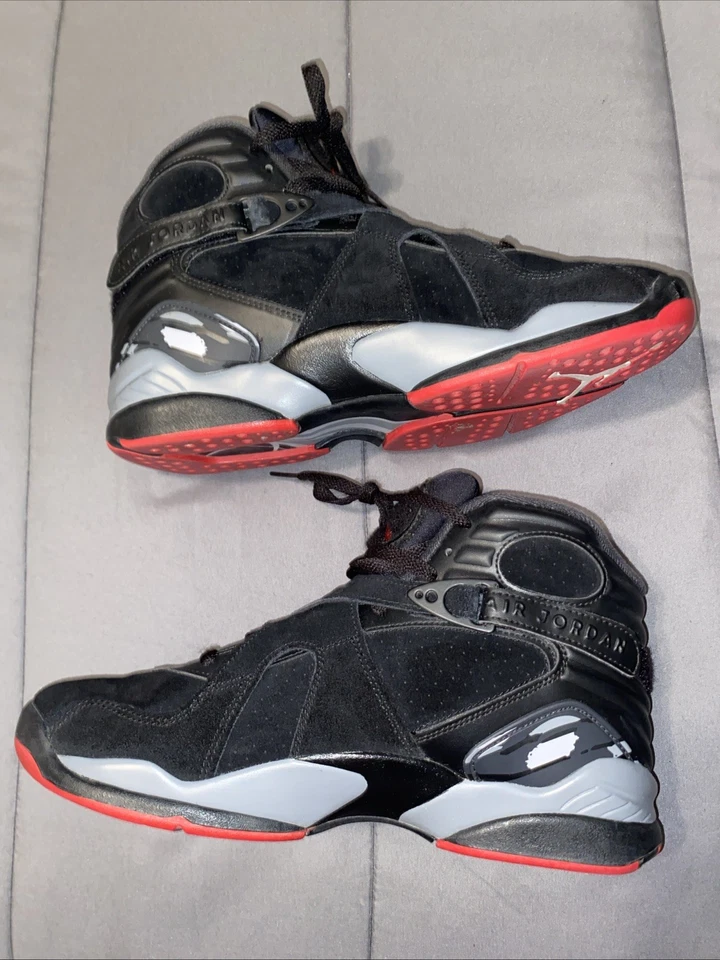 Tênis Nike Air Jordan 8 Retro Bred Masculino Preto/Vermelho, Tamanho 9.5 - Imagem 2 de 4