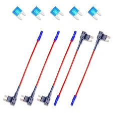 5 PCS Car Fuse Tap, Copper Mini Fuse Tap Connector Add-a-Circuit Fuse, Fuse 