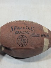 Vtg Spalding BILL WADE Varsity 399 Official Size & Weight Lock Stitched Football