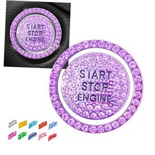 Engine Start Stop Button Bling Ring Cover,Key Ring Cover Lavender Purple