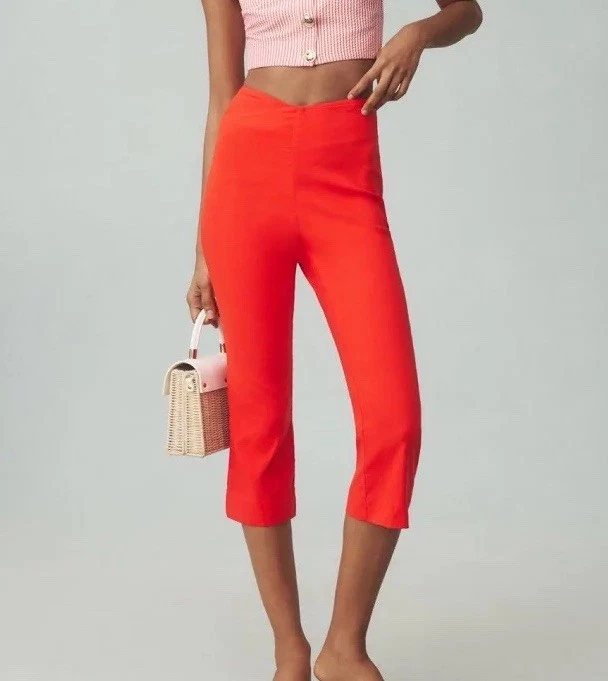 Anthropologie Maeve Structured Bombshell Capri Pants Size 6 S Orange Red Cropped
Opens in a new wind