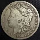 1890 CC (Carson City) Morgan Silver Dollar Coin $1 - VF 90% SILVER!  NO RESERVE!