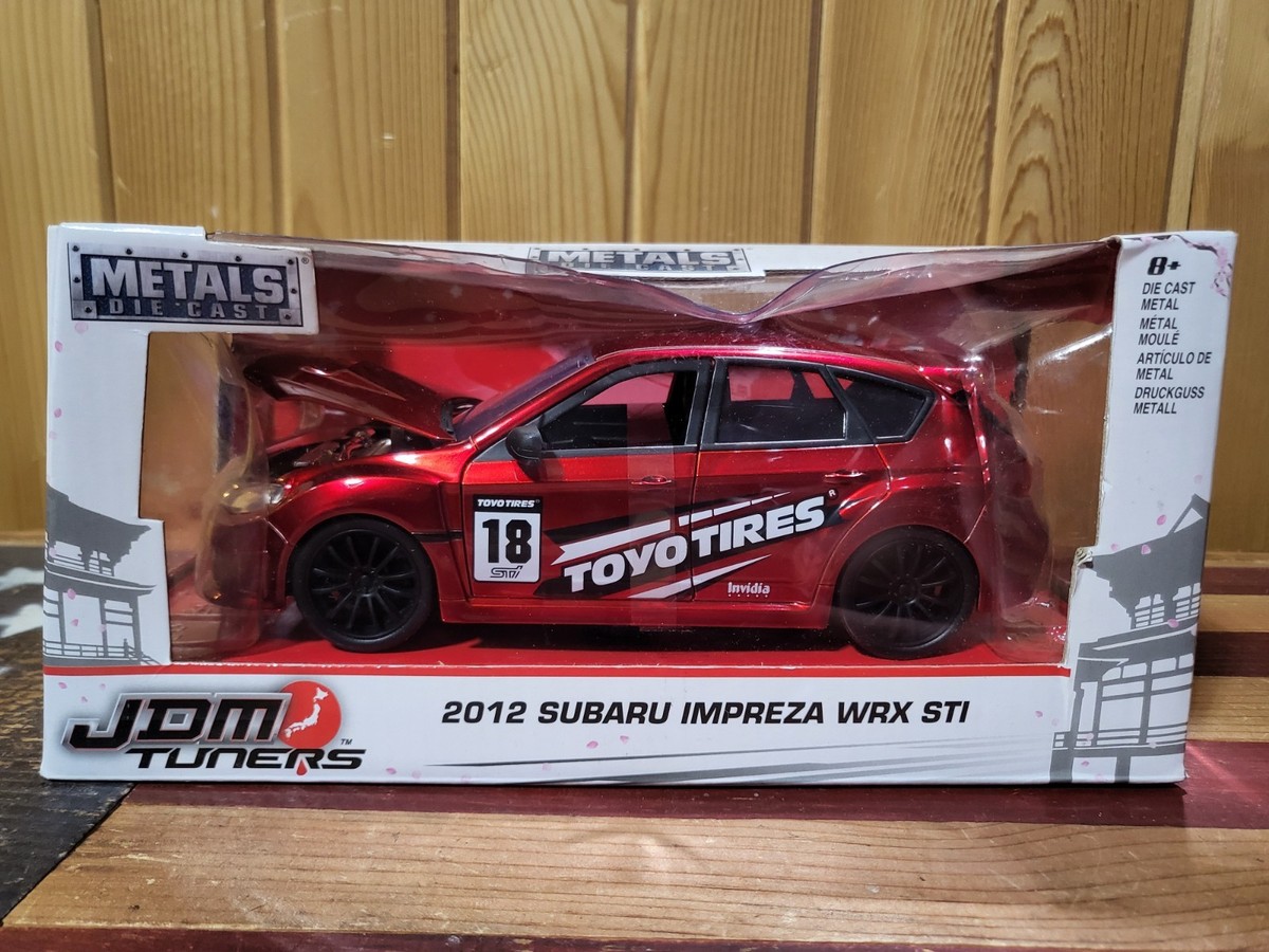 2012 Subaru Impreza WRX STI Red JDM Tuners 1/24 Diecast Model Car