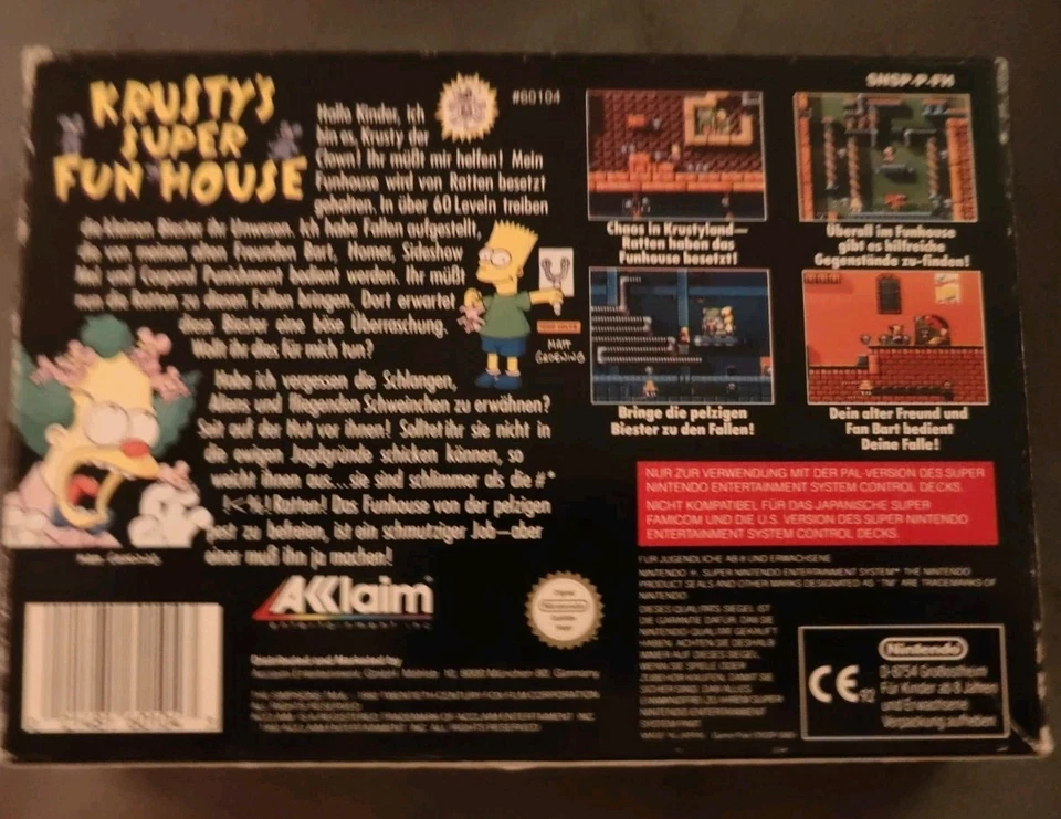 Krusty`s Super Fun House (Super Nintendo) SNES Spiel in OVP leer- GUT - Bild 2 von 3