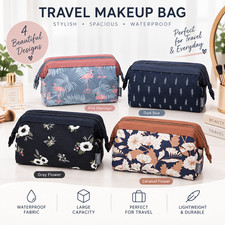 Travel Makeup Bag Cosmetic Toiletry Organiser Waterproof Storage Pouch Women