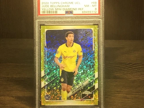 🔥📈 Jude Bellingham RC Yellow Diamond Color Match /299 2020-21 Topps Chrome