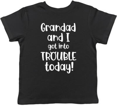 Grandad And I Got Into Trouble Today Kinder Kids T-Shirt Jungen Mädchen