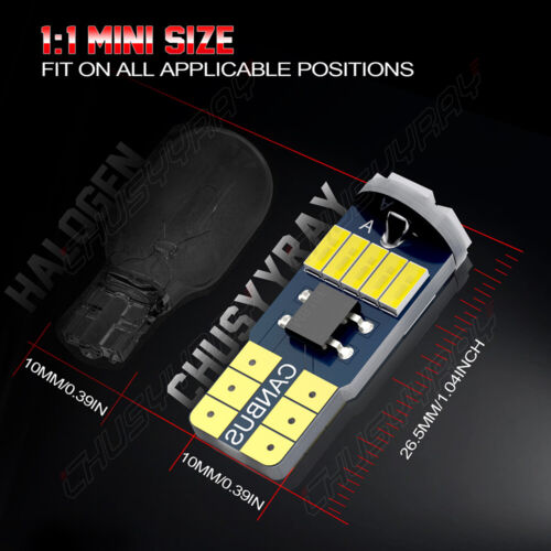 2x White T10 194 W5W LED License Plate Light Bulb for 2007-2018 Jeep Wrangler JK - Picture 9 of 12
