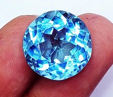 Round Cut Aquamarine Loose Gemstone 11.20 Ct Certified With Free Gift