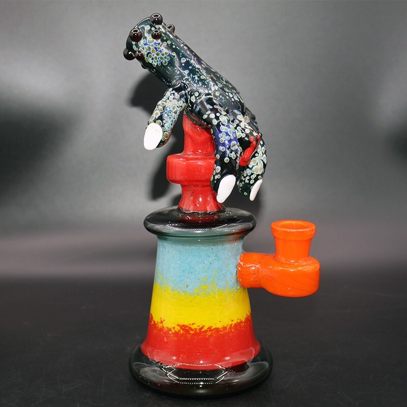 8.6 "Glass Bong  Demon Claw style Glass Smoking Pipe Tobacco 14mm Femal W/Bowl