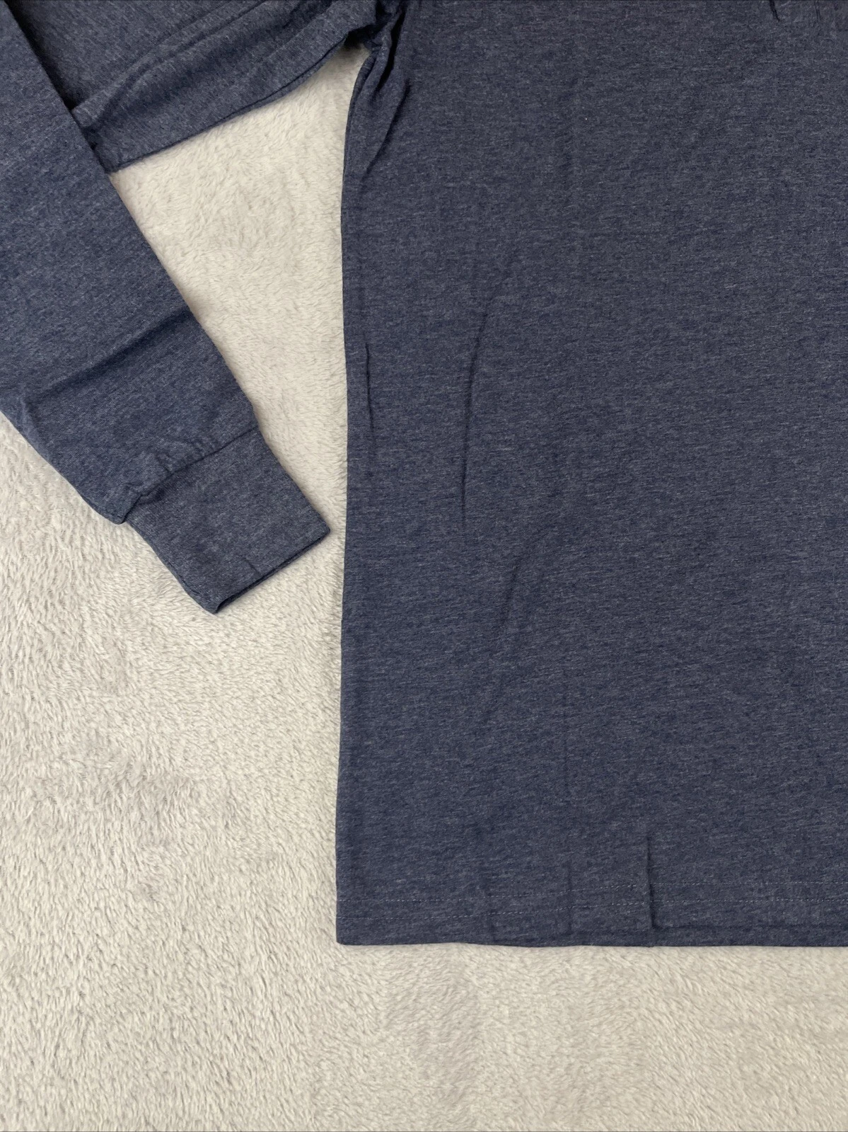 Kinetix Mens Navy Blue heather henley long Sleeve shirt size small - product detail image 3
