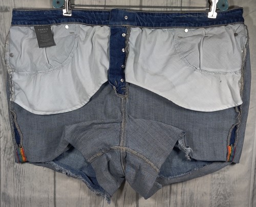 Torrid Womens Medium Wash Rainbow Trimmed Denim Shorts Size 24 - Picture 6 of 9