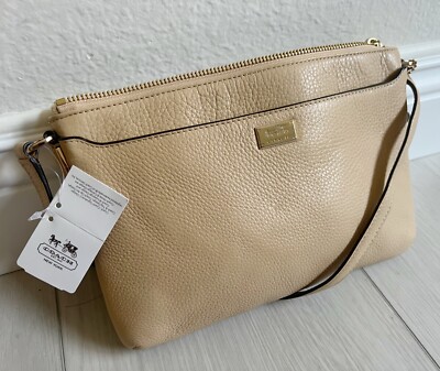 Coach 49992 Madison Leather East West Swingpack In Tan New With