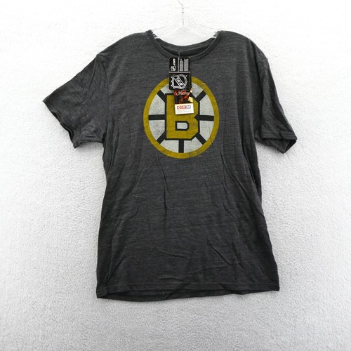 CCM Boston Bruins Shirt Herren Large Grau Cam Neely Strick NHL Hockey Sport T-Shirt Neu