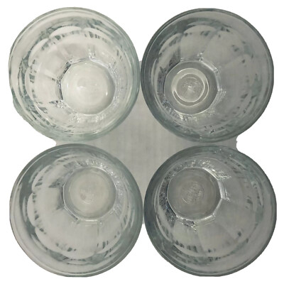 Set of 4 Clear Stacking Tumbler DURALEX PICARDIE Short Durable Glass France Made