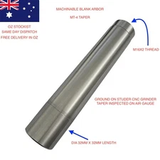 Blank Morse Taper Machinable Arbors MT4 WITH M16X2 THREAD GROUND ON CNC GRINDER