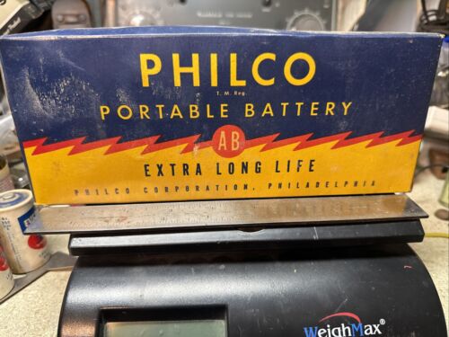Vintage Philco Radio AB Battery P-363 Combination Portable Large 9” Long