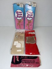 Lot Of 4-Vintage Knee-High Stockings,Mist-Tone, SZ. 8.5-11,NOS Bonus Foot Sox