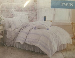 Simply Shabby Chic Duvet Cover Set Lt Blue Embroidery Bohemian White Twin Bed Ebay