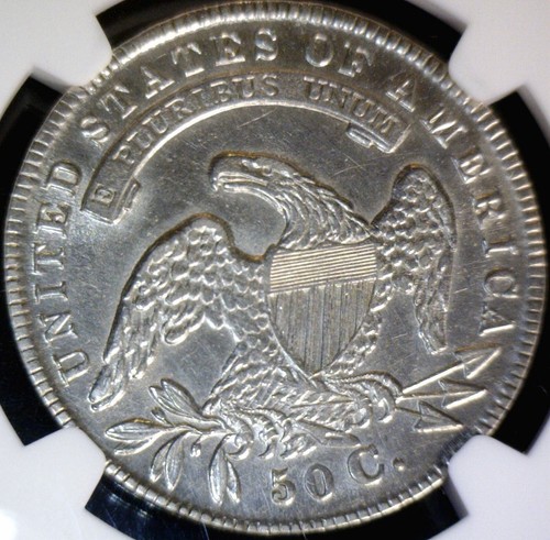 1834 NGC AU55 Capped Bust Half Dollar Silver Coin NICE LUSTROUS LOT #PQ10 NR - Picture 8 of 9