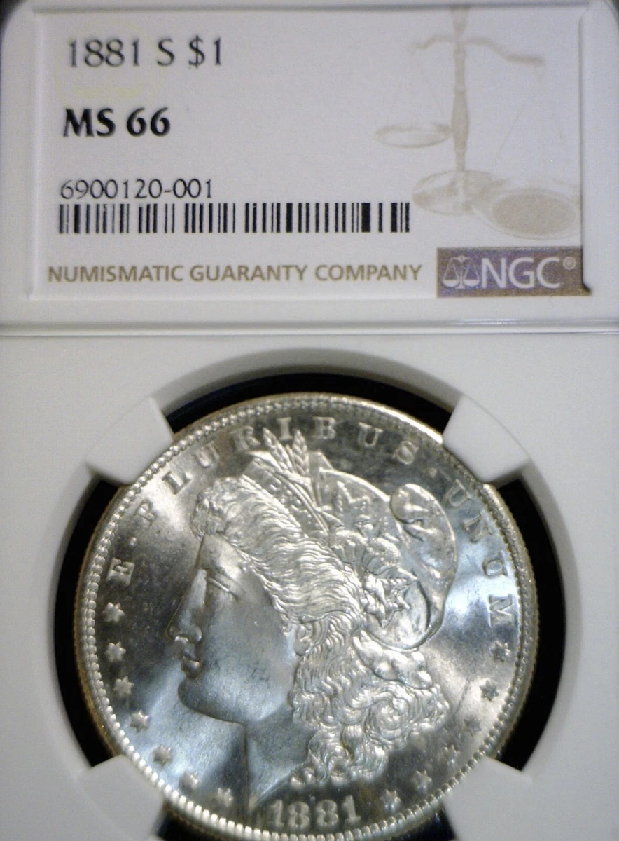 NGC Grade MS 66 1881 Year Morgan US Dollars (1878-1921) for sale